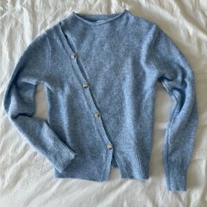Princess Polly Light Blue Button-Up Sweater
